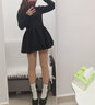 確彤赫本風(fēng)千金小黑裙公主連衣裙女春秋內搭針織A字裙萬(wàn)圣生日裙 香奈黑色 L 曬單實(shí)拍圖