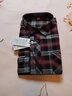 純棉男士中老年長(cháng)袖格子襯衫大碼寬松有口袋抗皺免燙爸爸長(cháng)袖襯衣 286-1紅格 XL-41建議120-140斤 曬單實(shí)拍圖