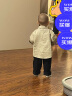 迪士尼（Disney）男童春裝套裝2025新款潮寶寶洋氣男孩衣服兒童裝春秋季痞帥氣小童 杏色三件套 襯衫+打底衫+褲子 90 碼 曬單實拍圖