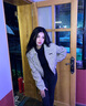 DXOT韓系高街小香風(fēng)短外套女春秋季2025新款美式夾克棒球服上衣早秋裝 黑杏色 M 45-55kg 曬單實拍圖