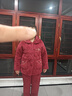 隨閱冬季中老年睡衣女珊瑚絨三層棉襖加厚加絨奶奶套裝老人保暖家居服 N5210 酒紅玫瑰 牛奶絨 升級加厚 XL碼（105-120斤） 曬單實(shí)拍圖