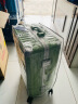 左汀行李箱铝框拉杆箱加厚结实抗压旅行箱登机箱大容量学生密码箱皮箱 牛油果绿 24英寸，适合3-5天中途旅行 实拍图