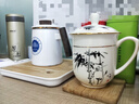 景順 景德鎮骨瓷茶杯帶蓋子辦公杯會(huì )議杯泡茶杯陶瓷水杯定制LOGO墨竹 曬單實(shí)拍圖