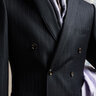 Guillaume de Mons澳嘉純羊毛雙排扣西服套裝男修身商務(wù)正裝職業(yè)新郎結(jié)婚西裝整套男 藏青條紋【上衣+西褲】185 48 曬單實拍圖