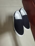 人本男鞋一腳蹬帆布鞋男 春秋純色套腳懶人鞋淺口休閑百搭潮鞋 白黑 40 （略偏小半碼） 曬單實(shí)拍圖