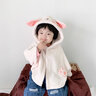 優(yōu)奇嬰兒斗篷兒童秋冬季防風(fēng)擋風(fēng)0-3歲可愛(ài)連帽披肩保暖寶寶外出披風(fēng) 小兔子 S碼 曬單實(shí)拍圖