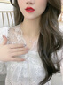 中國黃金一貝子鉆石項鏈女2025新款真鉆吊墜結婚紀念日禮物送老婆生日 999足銀唯美小裙子鉆石套鏈 曬單實(shí)拍圖