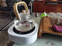 正揚電陶爐煮茶器套裝家用玻璃養生燒水壺白茶煮茶爐小型電熱茶爐套裝 戈米（保溫）白+900提壺 曬單實(shí)拍圖
