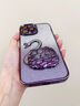 英凱倫（yingkailun）適用16ProMax手機(jī)殼自帶鏡頭膜全包防摔iPhone15plus電鍍流沙黑天鵝簡約時尚女款高級感保護(hù)套 曜石黑-流沙天鵝漸變黑+閃粉紙 iPhone 14 Pro M 曬單實拍圖