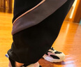安踏兒童長褲男女童裝2024年春秋新款兒童衛(wèi)褲撞色休閑褲女孩舞蹈褲 【女童針織款】夢幻黑-3 130 cm/小童 曬單實拍圖