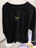 BOY LONDON春季情侶款上衣老鷹燙金印花翅膀套頭衛衣N03008 黑色 L 曬單實(shí)拍圖