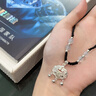 老鳳祥福氣平安鎖足銀項(xiàng)鏈女長(zhǎng)命鎖吊七夕情人節(jié)禮物送女朋友老婆 今/明日達(dá)*平安鎖項(xiàng)鏈【白瑪瑙】 曬單實(shí)拍圖
