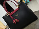 Cuud母親節禮物中年媽媽包女士包包大容量女大氣成熟婆婆包時(shí)尚手提包 黑色 曬單實(shí)拍圖