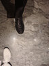 奧爾彼 豆豆鞋男士韓版皮鞋男休閑軟底英倫風(fēng)潮流百搭透氣一腳蹬男鞋子 黑色【不增高】 41 曬單實拍圖