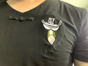 慈良新款秋季男士棉長(cháng)袖修身韓版潮流國風(fēng)刺繡個(gè)性圓領(lǐng)T恤潮裝上衣服 黑色 M (100斤以下) 曬單實(shí)拍圖
