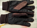 豹潛手套騎行冬季皮手套男保暖摩托車(chē)加絨加厚觸屏防風(fēng)防水豬皮真皮 棕色真皮加絨手套【1雙】+口罩 【加絨保暖，防風(fēng)防潮】 曬單實(shí)拍圖