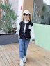 卡兔藍(lán)貓女童外套春秋裝休閑韓版中大童3-14歲女孩棒球服上衣百搭兒童夾克 黑色 160 曬單實(shí)拍圖