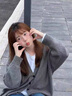 熒蒂針織衫女開衫秋冬新款毛衣女外套女加厚寬松慵懶風(fēng)中長款針織開衫 灰色1 M【建議95-108斤】 曬單實拍圖