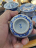 LICHEN景德鎮青花藍邊酒杯茶杯陶瓷描金杯子 懷舊青花玲瓏描金蓋碗老款 80毫升 杯子一個(gè)二缸盅 曬單實(shí)拍圖