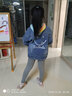 卡兔藍(lán)貓童裝女童牛仔外套春秋款兒童中大童春季牛仔衣女孩牛仔褂時(shí)尚洋氣 笑臉?biāo){色 150碼建議145厘米身高左右 曬單實(shí)拍圖