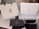 香港輕奢女士小包包2025新款夏天鏈條高級感單肩包斜挎包生日禮物 白色+禮盒包裝 曬單實(shí)拍圖