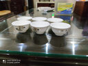 恒古（Heregur）高溫青花陶瓷茶杯品茗杯功夫茶具配件特小號茶鐘袖珍型茶杯40毫升小茶杯 (口徑6.4cm)雪景6個 曬單實拍圖