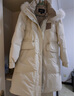 雪中飛（SNOW FLYING）女士中長(cháng)款連帽羽絨服抽繩收腰毛領(lǐng)外套秋冬新款甜美減齡保暖防寒 黑色 170/92A 曬單實(shí)拍圖