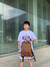 法萊阿瑪尼男士背包雙肩包男包皮質(zhì)書包大學(xué)生電腦包16英寸旅行背包男送老公 棕色316 42cm*30cm*15cm 曬單實拍圖