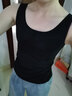 恒源祥吊帶背心女士純棉內穿打底內衣可外穿薄款修身夏季無(wú)袖上衣性感白 黑色 S (160) 曬單實(shí)拍圖
