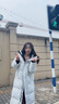 鴨鴨（YAYA）王一博同款冰殼系列羽絨服男過(guò)膝長(zhǎng)款冬季新款女情侶極寒加厚外套 青光黑 XL (建議155-175斤) 曬單實(shí)拍圖