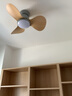 風(fēng)光伴一生 超薄吸頂風(fēng)扇燈 客廳餐廳臥室電風(fēng)扇燈 陽(yáng)臺迷你小型變頻吊扇燈 【灰木紋色】變頻遙控+LED變光 曬單實(shí)拍圖