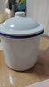 白色搪瓷蓋杯 搪瓷茶缸子 白色花茶缸 老式帶蓋杯子 懷舊帶蓋杯喝茶杯搪瓷杯子 12cm白色搪瓷杯（1220ml） 曬單實(shí)拍圖