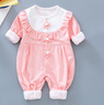 迪士尼雙層新生嬰兒衣服純棉春裝女寶寶哈衣爬服滿(mǎn)月公主連體衣春秋款季 雙層花邊拼接連體衣粉色 雙層純 尺碼偏小一碼 80cm 80 建議5-8個(gè)月 曬單實(shí)拍圖