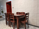 初屋餐桌 實(shí)木餐桌 可伸縮折疊可變圓桌餐桌家用現代中式飯桌餐廳家具 1.50米胡桃色 一桌八椅(普通款) 曬單實(shí)拍圖