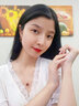 唐后（TH）珠寶款歐美輕奢紅瑪瑙耳環(huán)女925銀寶石耳墜耳飾送媽媽生日禮物 紅潤當(dāng)頭 曬單實拍圖