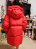 鴨鴨兒童羽絨服女童2024年新款冬季中小童裝大紅寶寶新年外套YX 紅色 120 曬單實(shí)拍圖