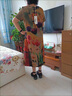 雪慕婭品牌胖媽媽重磅真絲香云紗連衣裙加肥加中老年女裝夏季桑蠶絲裙子 3XL (建議140-145斤) 曬單實拍圖