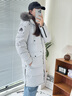 Moose KnucklesCAUSAPCAL經(jīng)典長(cháng)款鵝絨小剪刀羽絨服女樺灰色/霜狐毛領(lǐng)L 曬單實(shí)拍圖