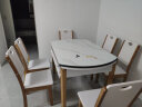 风之意 餐桌 北欧实木餐桌日式可折叠餐桌椅组合现代简约多功能家用饭桌FR-102 原木色（加厚岩板） 一桌六椅 （1.35米） 实拍图