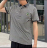 真維斯POLO衫男士夏季新款涼感休閑條紋翻領(lǐng)百搭寬松撞色青年短袖體恤 5531灰色 XL (170) 曬單實(shí)拍圖