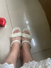 大東時(shí)裝拖鞋女鞋2025夏季新款時(shí)尚休閑簡(jiǎn)約粗跟高跟涼拖1026 米色 38 曬單實(shí)拍圖