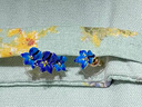 LES NEREIDES梵高鳶尾花系列 藍色鳶尾花 不對稱(chēng)耳釘 耳釘 曬單實(shí)拍圖