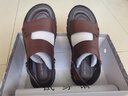紅蜻蜓 男士皮涼鞋男新品沙灘鞋真皮軟面軟底防水拖鞋兩用休閑爸爸男鞋 棕色 39 曬單實(shí)拍圖