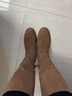 拔佳（Bata）騎士靴女冬季新款英倫牛皮百搭長(cháng)筒粗跟軟底長(cháng)靴AKL83DC 棕色 39 曬單實(shí)拍圖