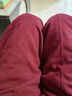 亂在江南民族風(fēng)棉麻保暖夾薄棉褲女冬季新款松緊腰復古休閑純色寬松蘿卜褲 酒紅色 均碼 曬單實(shí)拍圖