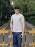 DZSF歐貨2025夏季仿亞紡棉麻短袖t恤男薄款透氣修身潮流半袖上衣男士 杏色 XL 【體重建議: 138-155斤】 曬單實(shí)拍圖