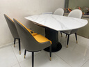 意式極簡(jiǎn)巖板餐桌椅組合可旋轉伸縮方圓兩用現代簡(jiǎn)約輕奢家用飯桌 [12mm加厚抗菌巖板]伸縮款 1.2m 單桌 曬單實(shí)拍圖