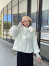 艾萊依（ERAL）羽絨服女柔美毛球短款羽絨服冬季甜美狐貍毛東方簡(jiǎn)奢風(fēng)外套 冰清藍 S 155【建議80-110斤】 曬單實(shí)拍圖
