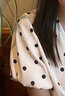 朗姿玫瑰的故事同款【意大利設計】復古泡泡袖波點(diǎn)收腰襯衫夏新款襯衣 白色 L 曬單實(shí)拍圖