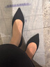 STUART WEITZMAN/SW POCO春夏黑色仙女風(fēng)小貓跟高跟鞋女鞋單鞋奢侈品真皮羊皮革 曬單實拍圖